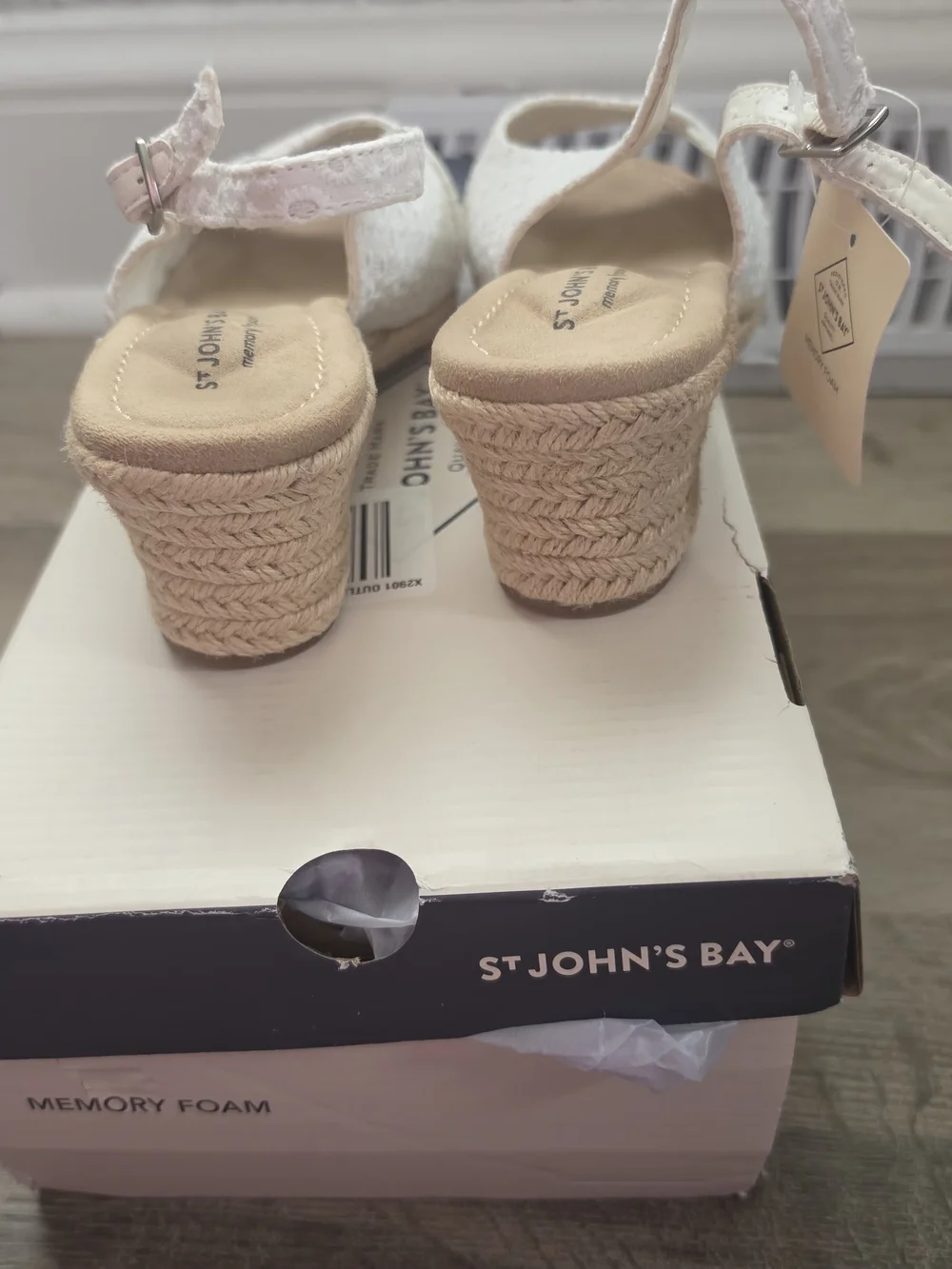 St. John's Bay Slingback espadrille wedge sandals / Peep-toe wedges
